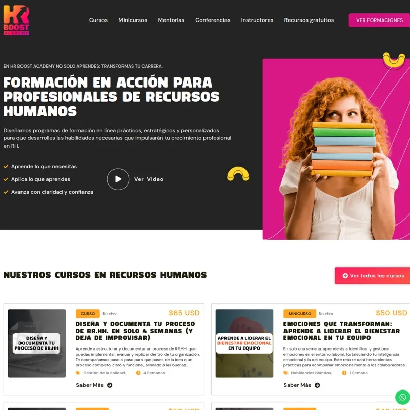Portada del sitio de HR Boost Academy